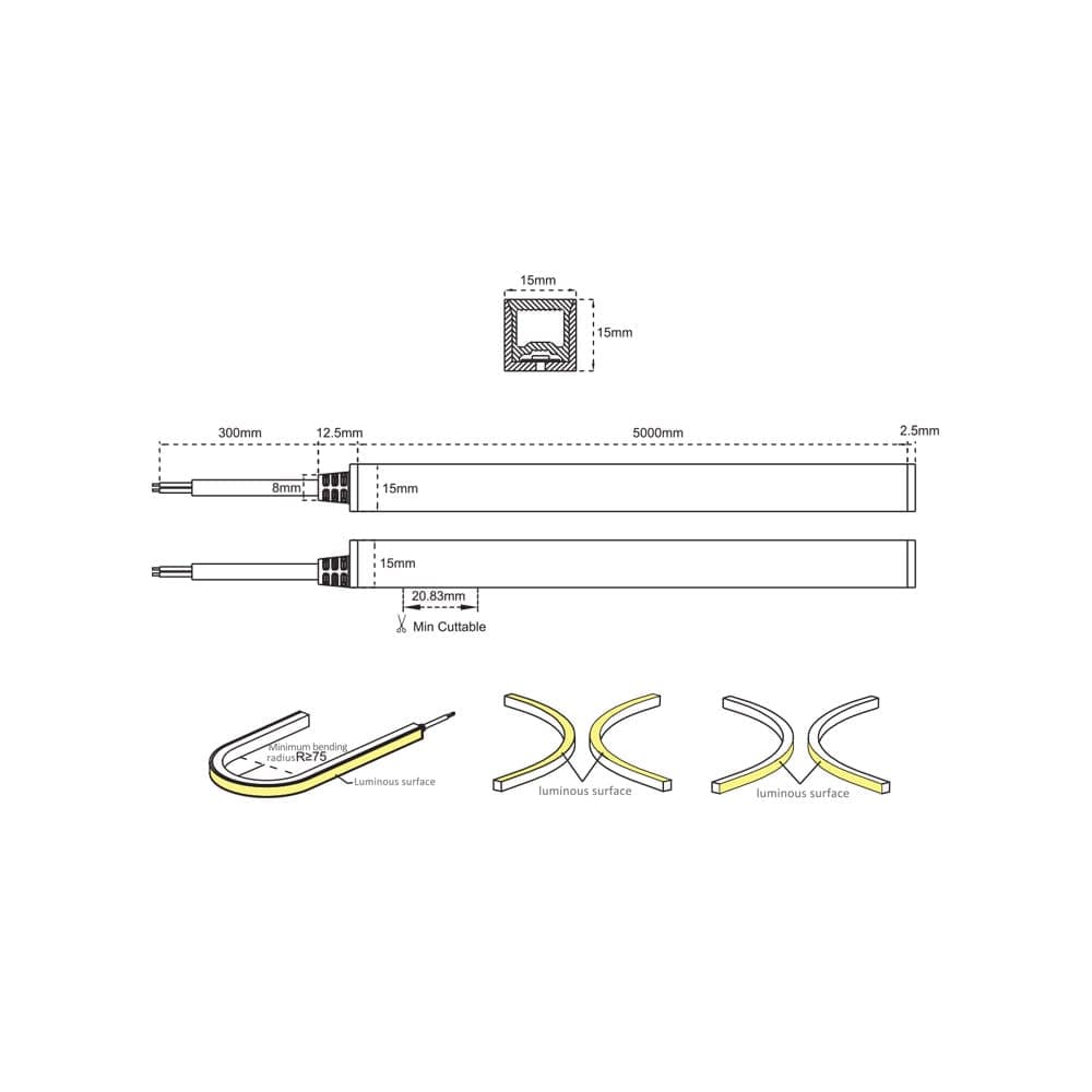 Low Voltage Neon Strip Lights 1212-3D Bendable thumbnail 2