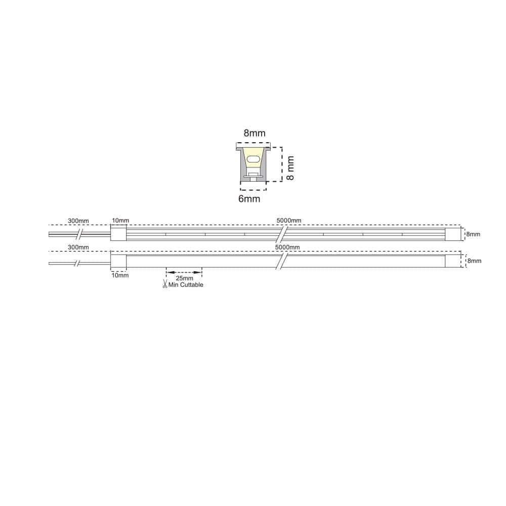 407-Side Bend Low Voltage Neon Strip Light 3000K, 10m/Roll thumbnail 4