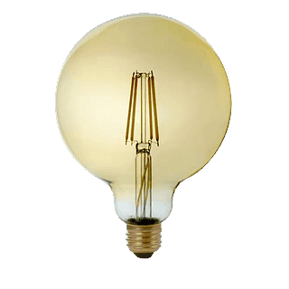 Filament Artisan G40, Low Flicker, 5W, 500lm, 22K, Dimmable, Amber